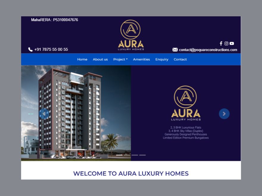 Aura Luxury Homes portfolio by Intellect Systems